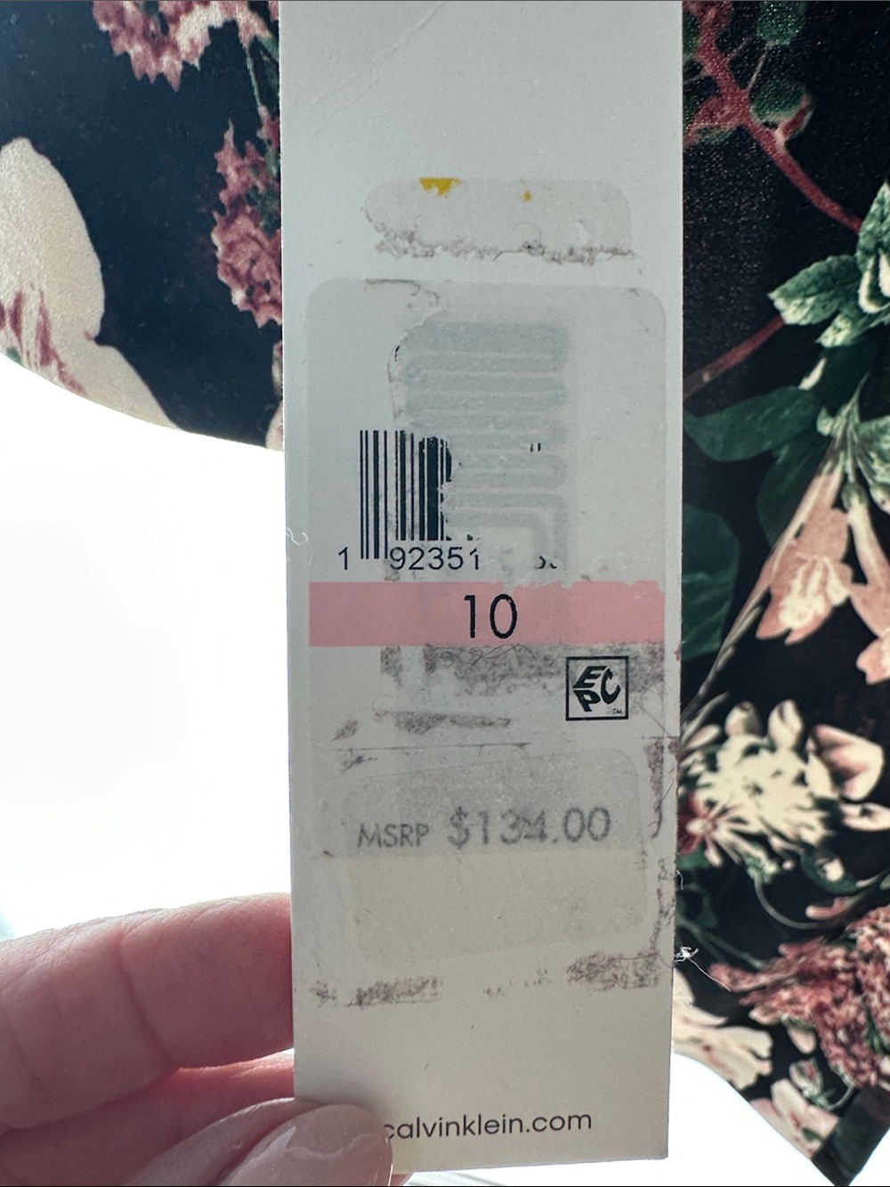 Calvin Klein Black Floral Midi Dress with Green & Pink Accents - Picture 6 of 8